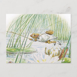 Jeremy Fisher tar ett Underbart blad av Beatrix Po Vykort