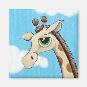 Jeremy giraff med hans huvud i molnen magnet