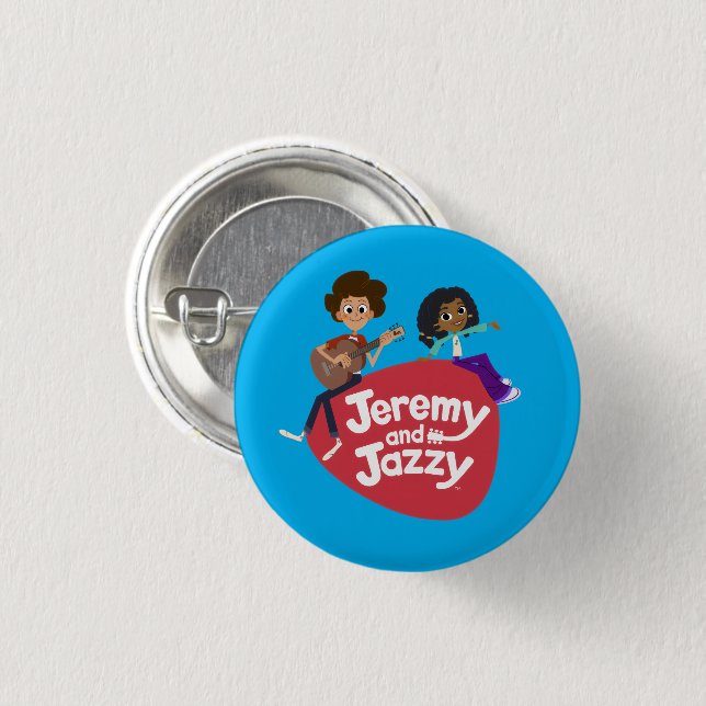 Jeremy och Jazzy Button Knapp (Framsida & baksida)