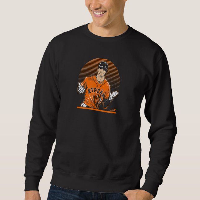 Jeremy Peña  MVPeña Axelryck  Houston Baseboll Lång Ärmad Tröja (Framsida)