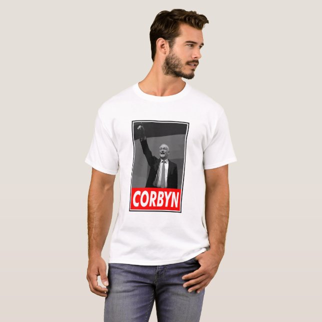 Jeremy svartvita Corbyn Tee Shirt (Hel framsida)
