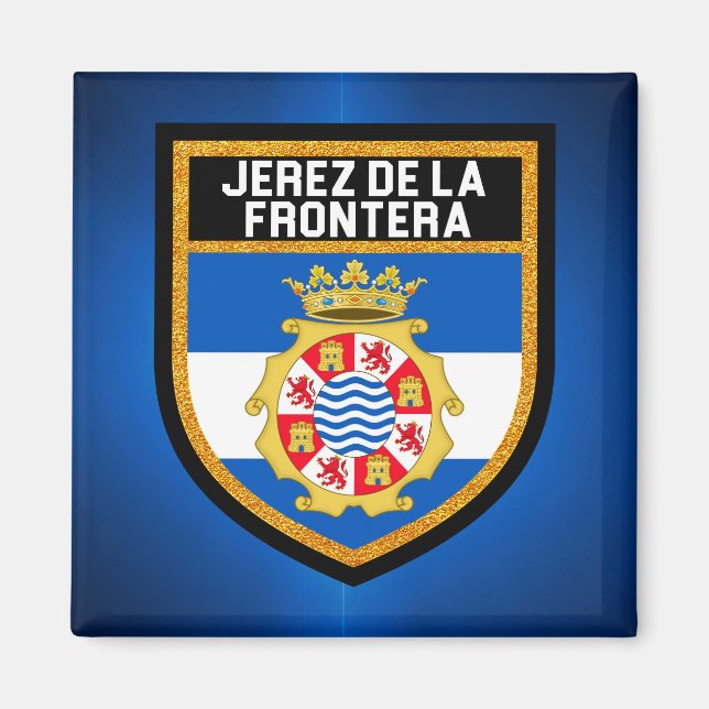 Jerez de la Frontera Flagga Magnet (Framsidan)
