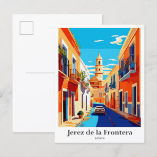 Jerez de la Frontera Spain Travel Illustration Vykort