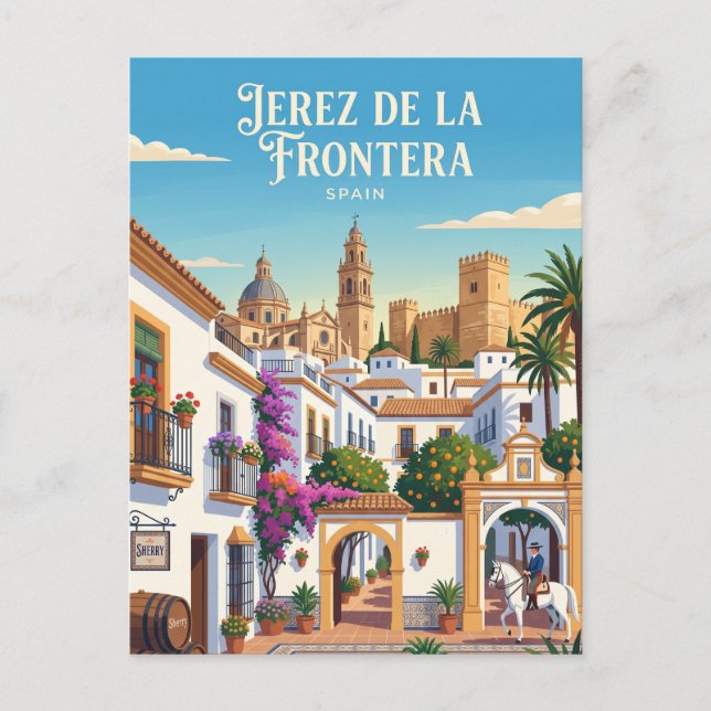 Jerez de la Frontera, Spanien Vykort (Framsida)