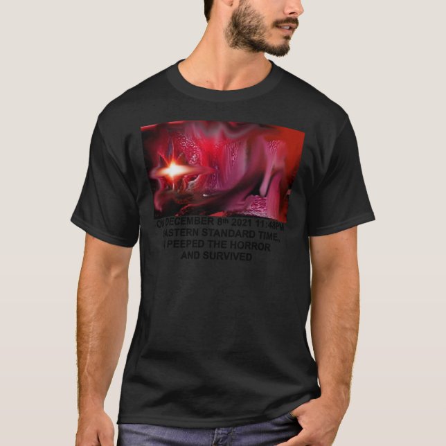 jerma985 I PEEPED THE HORROR AND SURVIVED Premium  T Shirt (Framsida)