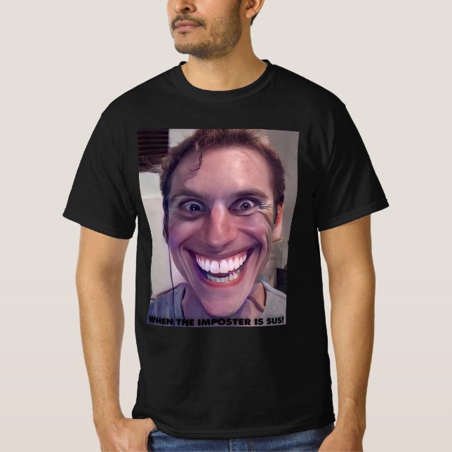 Jerma Sus När imaffischen är mot! Amogus Meme T Shirt (Framsida)