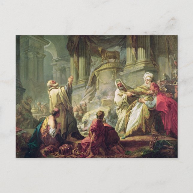 Jeroboam Sacrificing to the Golden Calf, 1752 Vykort (Framsida)