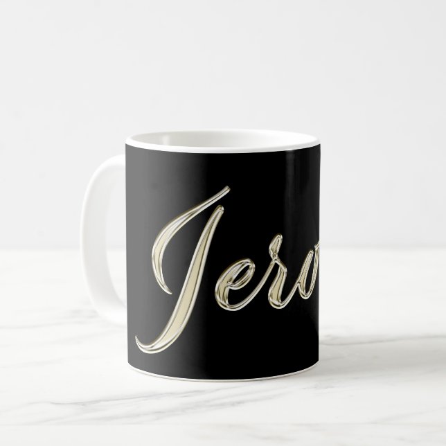 Jerome Name whitegold Tasse Teetasse Kaffeetasse Kaffemugg (Framsida vänster)