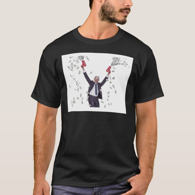 Jerome Powell Money Printer Poster T Shirt (Framsida)