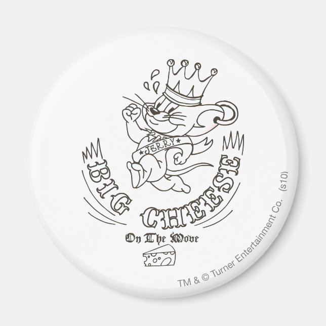 Jerry Big Cheese på Måne 1 Magnet (Framsidan)