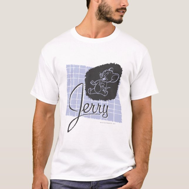 Jerry Black och Blue Script T-shirt (Framsida)