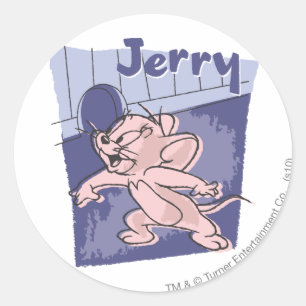 Jerry blått runt klistermärke