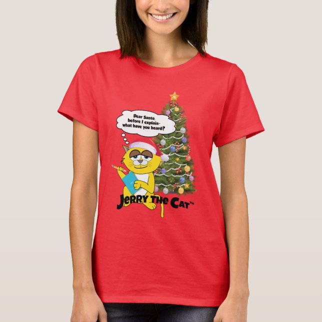 Jerry Cat Helgdag Shirt T Shirt (Framsida)