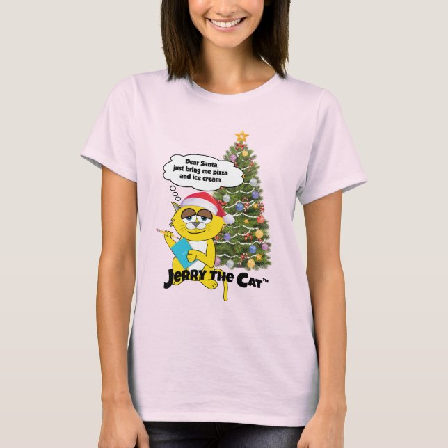 Jerry Cat Helgdag Shirt T Shirt (Framsida)