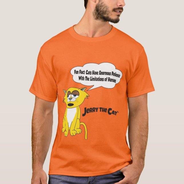 Jerry Cat Roligt Fact #1 T Shirt (Framsida)
