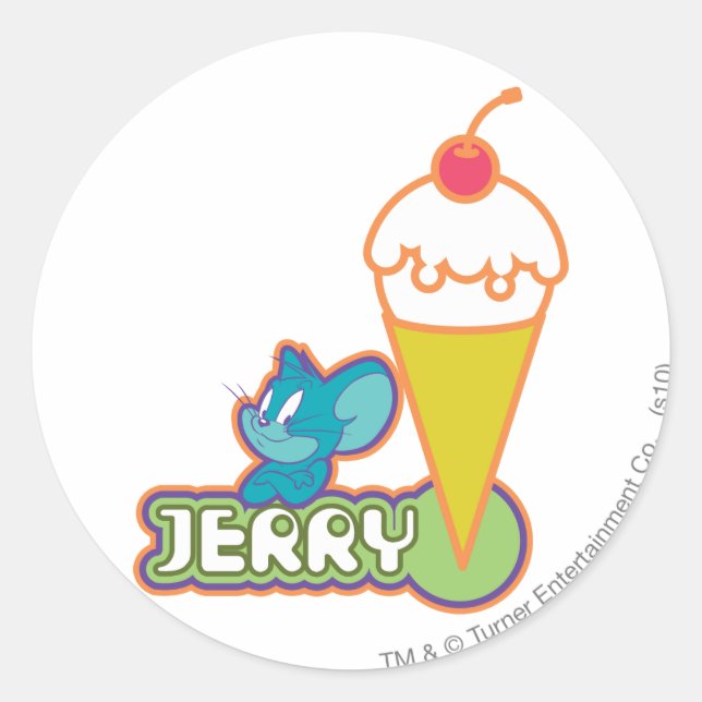 Jerry Ice Cream Runt Klistermärke (Framsida)