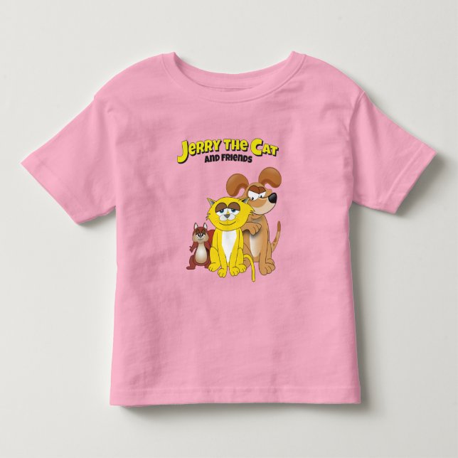 Jerry, katten och vänner t shirt (Framsida)