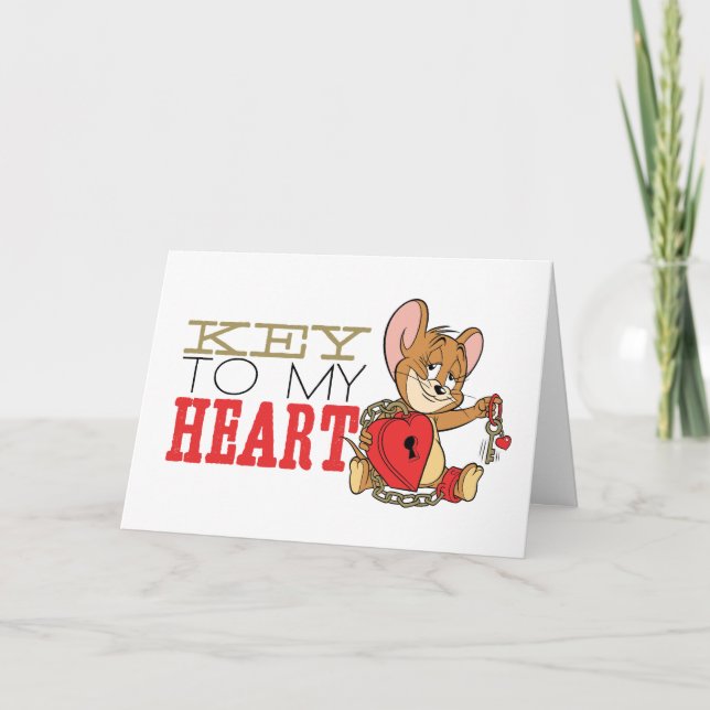 Jerry Mouse "Nyckel to my Heart" Valentine Helgkort (Framsida)