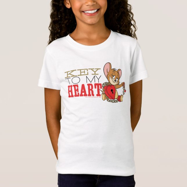 Jerry Mouse "Nyckel to my Heart" Valentine T Shirt (Framsida)