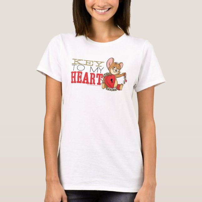 Jerry Mouse "Nyckel to my Heart" Valentine T Shirt (Framsida)