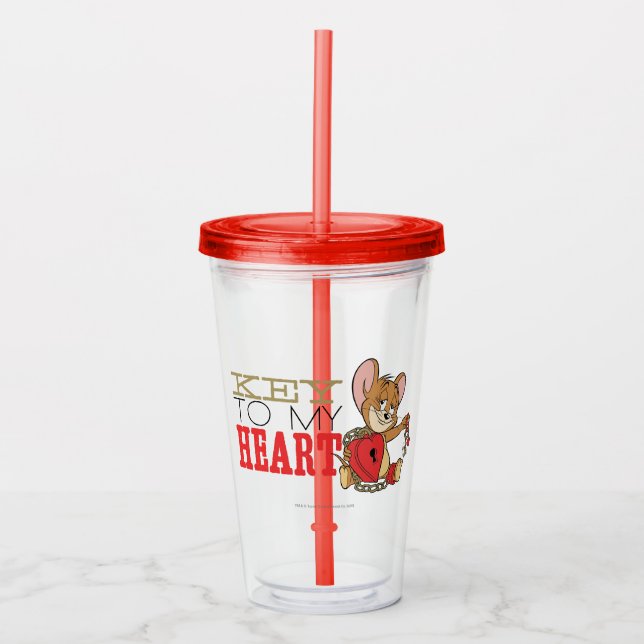 Jerry Mouse "Nyckel to my Heart" Valentine Take Away Mugg (Framsida)