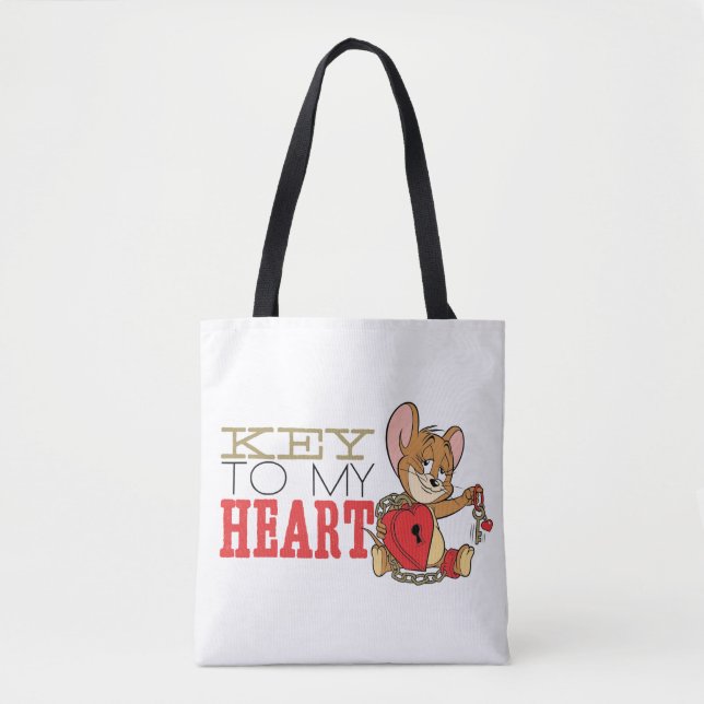 Jerry Mouse "Nyckel to my Heart" Valentine Tygkasse (Framsida)