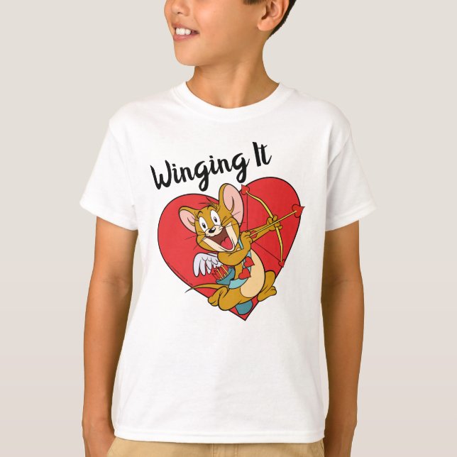 Jerry Mouse som Valentine Cupid T Shirt (Framsida)