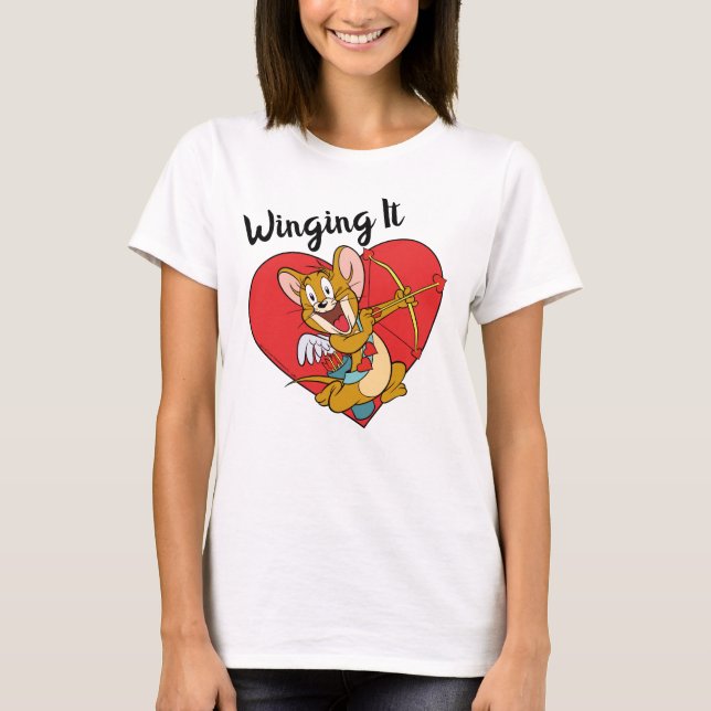 Jerry Mouse som Valentine Cupid T Shirt (Framsida)