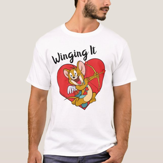 Jerry Mouse som Valentine Cupid T Shirt (Framsida)