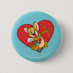 Jerry Mouse torkade som Valentine Cupid Knapp