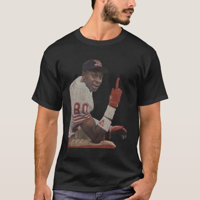 Jerry Rice som ger fingret San Fransisco T Shirt (Framsida)