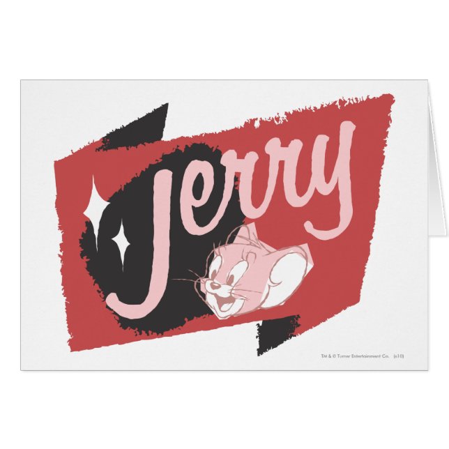 Jerry Röd och Svart Logotyp Hälsningskort (Framsidan Horizontal)