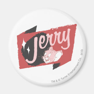 Jerry röd och svart logotyp magnet