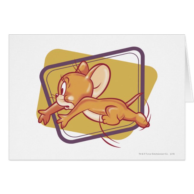 Jerry Running Skrämt Hälsningskort (Framsidan Horizontal)