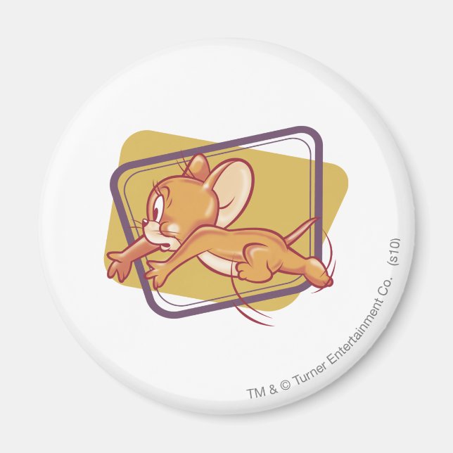 Jerry Running Skrämt Magnet (Framsidan)