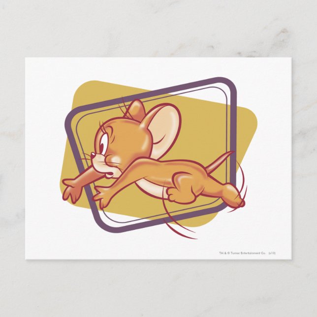 Jerry Running Skrämt Vykort (Framsida)