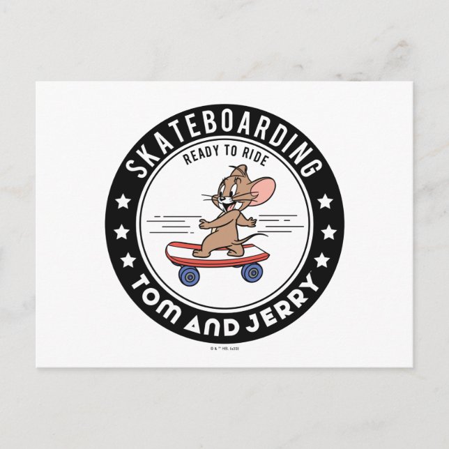 Jerry Skateboarding - Redo att rida Vykort (Framsida)