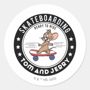 Jerry Skateboarding - Redo till Ride Runt Klistermärke