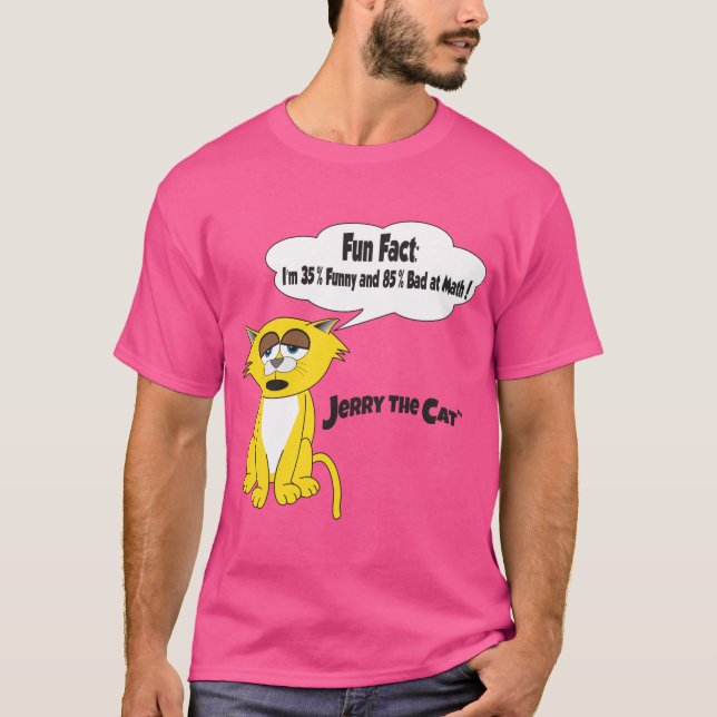 Jerry The Cat Tee Shirt: Roligt Fact-I är 35% Lust (Framsida)