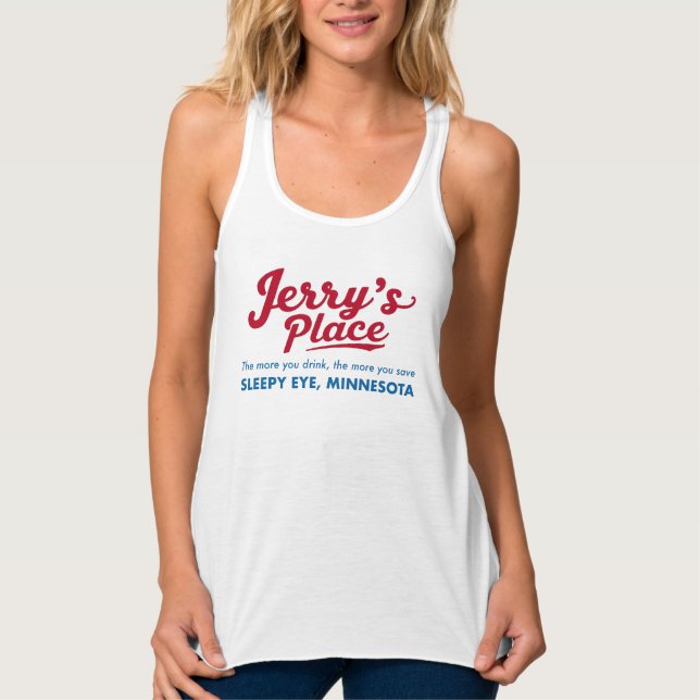 Jerry's Place Sleepy Eye Minnesota Linne Med Racerback (Framsida)