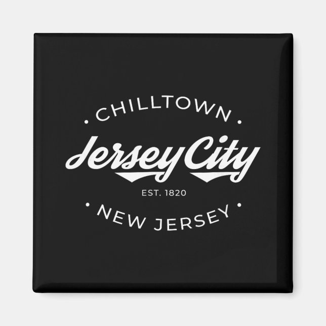 Jersey City New Jersey Chilltown - Black - Small - Magnet (Framsidan)