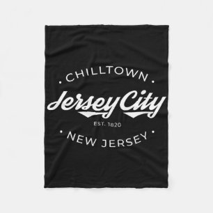 Jersey City New Jersey Chilltown - Svart - Liten - Fleecefilt