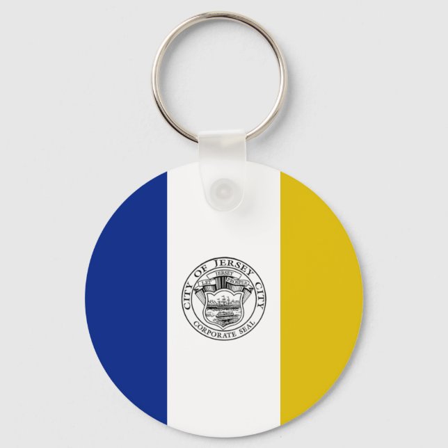 Jersey City (New jersey) City flagga Keychain Nyckelring (Framsida)