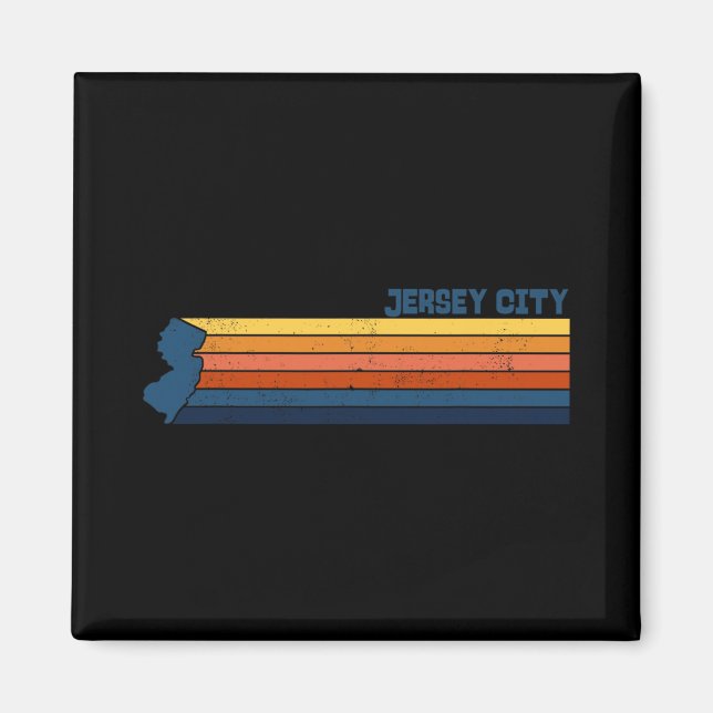 Jersey City New Jersey City Retro  Magnet (Framsidan)