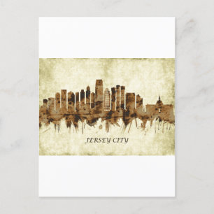 Jersey City New jersey Cityscape Helg Vykort