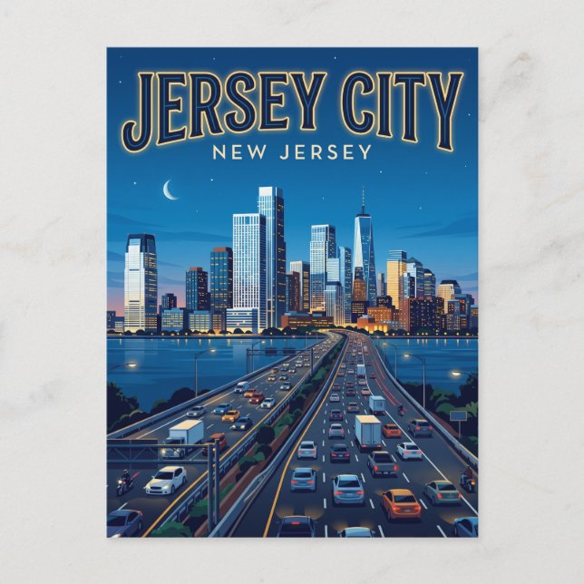 Jersey City New Jersey Vykort (Framsida)