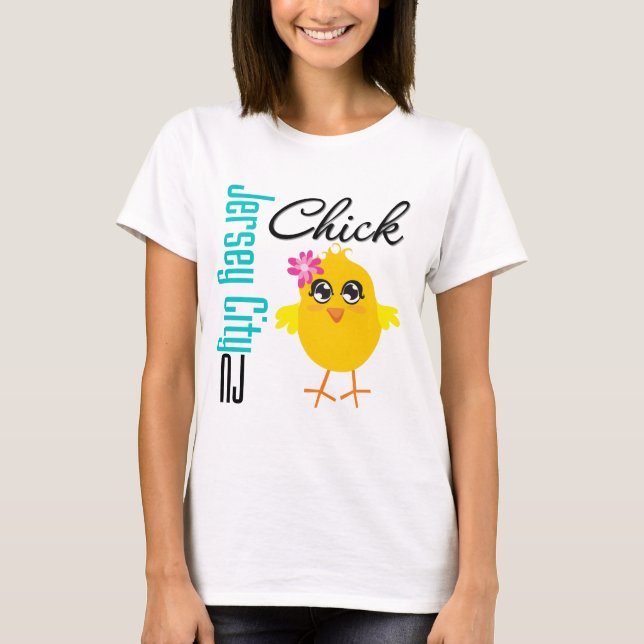 Jersey City NJ chick Tee Shirt (Framsida)