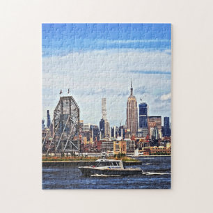 Jersey City NJ - Polisboot Vid Colgate Clock Pussel