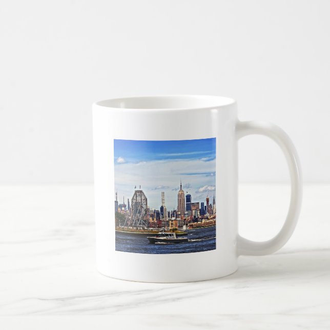 Jersey City NJ - Polisen Boat by Colgate Clock Kaffemugg (Höger)