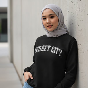 JERSEY CITY Universitetsinspirerad Amerikanskola Lång Ärmad Tröja